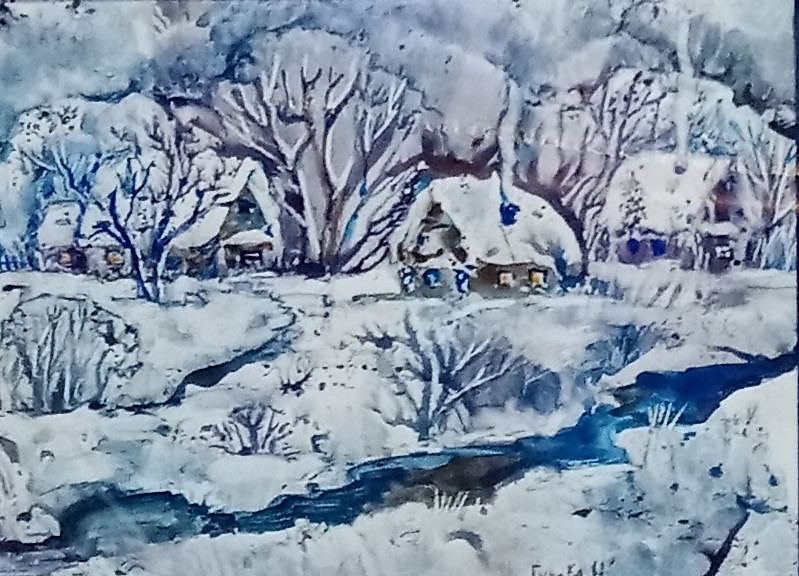 Гурова Н. Деревенька. Зима.