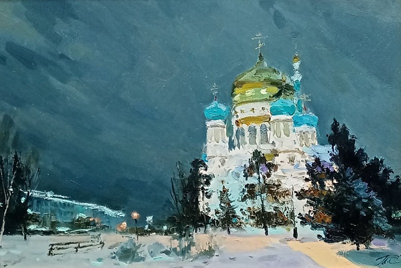 Прохоров С. Свято-Успенский собор. Зимний вечер